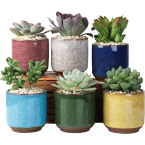 Ice crack design cheap ceramic planters flower pots