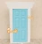 Import iland miniatures Doll house Fairy Door Wood Painted Exterior Door W/ Hardware Yorktown Door_blue OA011D-2 from China