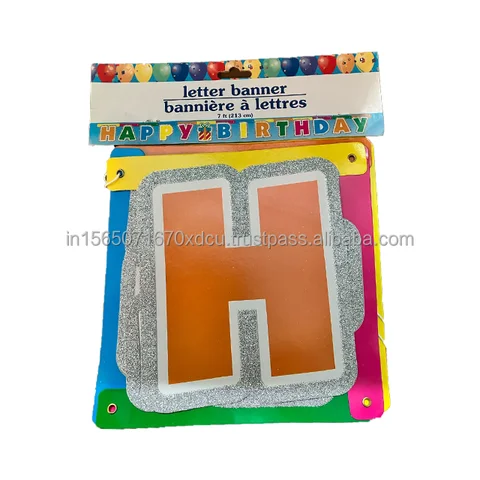 India-Made Fringed Happy Birthday Jointed Letter Banner for Party Decorations