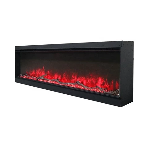 Indoor 3D LED Decorative Wall Electric Fire Place Artificial Flame Modern Decor Glass Fireplace Electric Heater