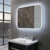 IP44 Ultra Slim Rounded Corner Framed Acrylic Lighted Reflect Vanity LED Mirror