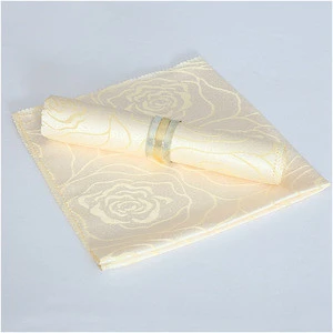 Jacquard Customized 50*50cm Hotel Wedding Elegant Table Cloth poly Napkins
