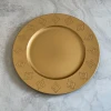 JHS146 Wholesale cheap gold plastic under plate wedding restaurant charger plate
