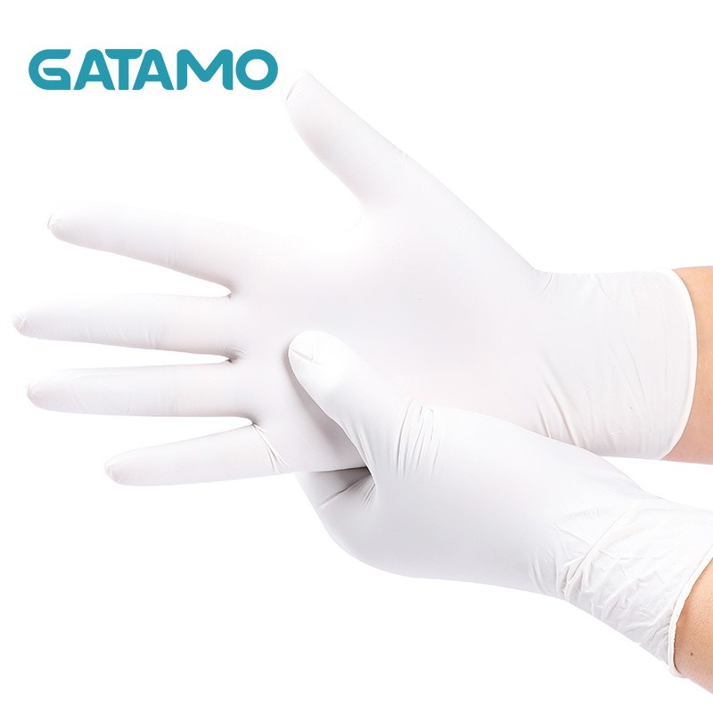 Jrg015 Good Quality White Nitrile Gloves Wholesale Powder Free Food Service Gloves
