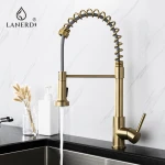 K103 02 01 1 Lanerdi Threeway 3 Way Brass Dual Handle Dual Spout Kitchen Faucet Industrial With Purifier 3 Way