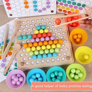 Kids Baby Montessori Wood Clip Claws Rods Rods Puzzles Hands Brain Training Learning Math Game Early Education Toys
