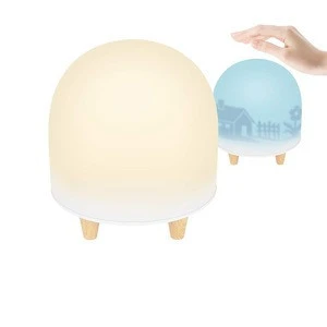 Kids Food Grade Safe Bedside Lamp Portable LED Nursery Night Light Rechargeable USB Silicone Led Night Light with Silhouette