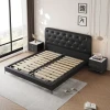 King size bed hotel luxury bedroom furniture Modern leather Soft Bed 1.8m double single up-holstered beds