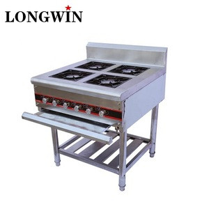 Kitchen Propane Stove,Deep Frying Stove Stewing 4 Burner Gas Stove Top