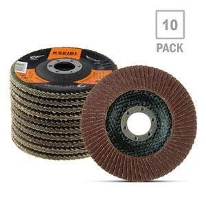 KSEIBI 686008 Abrasive Aluminum Oxide  Flap Sanding Disc Grinding Wheel 4 1/2 Inch Pack of 10Pcs