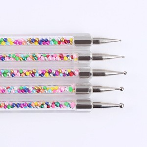 Ladybird Nail Art Double-ended Dotting Pen Filling With Colorful Bead/Candy Ball Dot Pen Manicure Nail Art Dotting Tool