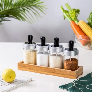 Lanfengye Transparent Kitchen Spice Jar Clear Seasoning Salt Bottle Wholesale Glass Seasoning Bottle