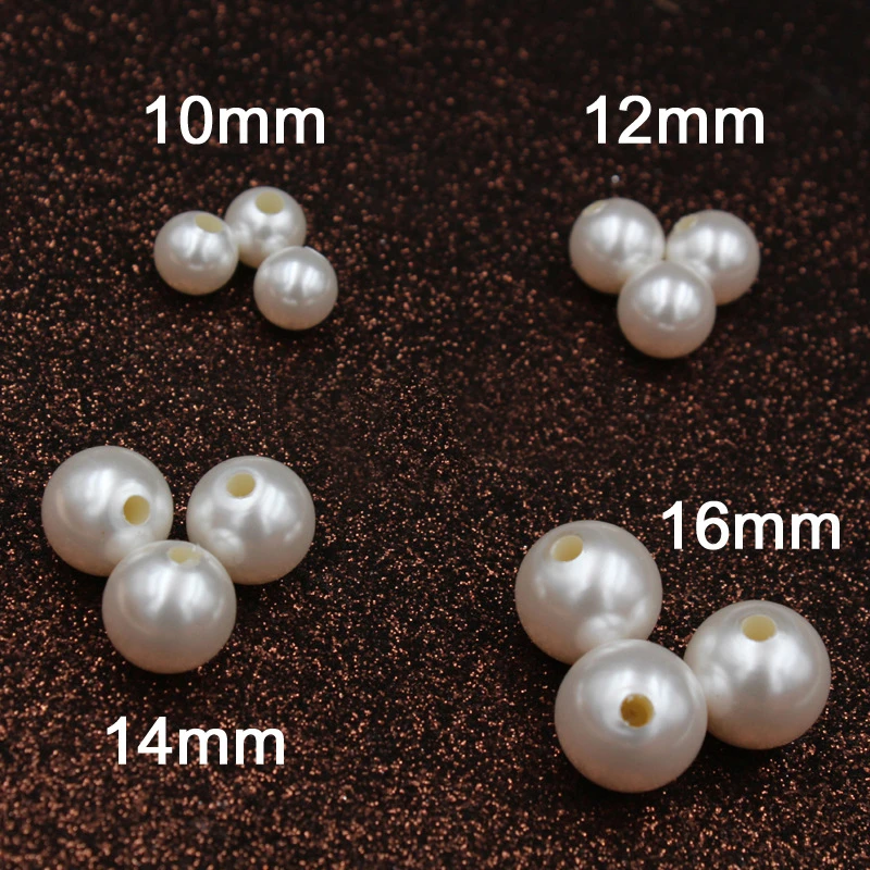 Large-hole imitation shell pearl loose pearl high-grade ABS imitation pearl large-hole handmade DIY jewelry earrings earring acc