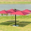 Large Outdoor Sunshade High-end Clubs Four Head Patio Umbrella