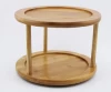 lazy susan rotatable two-tire table bamboo spice jar stand shelf