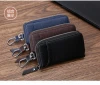 leather car key case bag wallet car key chain holder ring with 6 hooks snap closure,car key bag