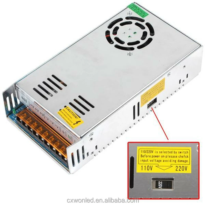 Led light power supply transformer 30A Metal 12v switching power supply for led strip lights modules lights