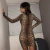 Import leopard print long sleeve slim bodycon sexy outfits autumn winter women streetwear party festival dress from China