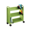 Library furniture specific used double layer book trolley book car moving bookcase