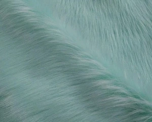 Light green faux fur fabric