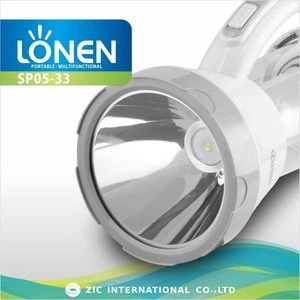 LONEN portable 1W LED+16 SMD super bright emergency solar charged rechargeable led searchlight