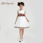 Long Style White Kid Girl Party Ball Gown Dress For Child Girl Evening