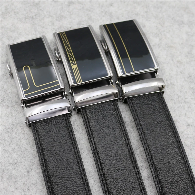 LQbelt Factory Direct Sale Mens Automatic buckle belts PU belt Men&#x27;s business wholesale belts for men
