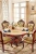 luxury dining room furniture marble top wood carving round dining table set