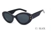 Luxury Fashion Women Sun Glasses Custom Logo Oval UV400 Sunglasses 2024
