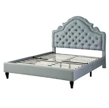 Made in China Bedroom Furniture  upholstered latest King Queen double bed designs
