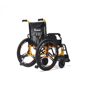 manual Folding hospital height adjustable  wheelchair chair with wheels foot rest and eldery people seat