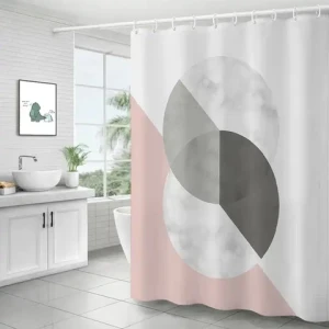 Marble Striped Shower Curtain White Gray Gold Black Simple Design Bathroom Accessories Decorative Waterproof Screen with Hooks