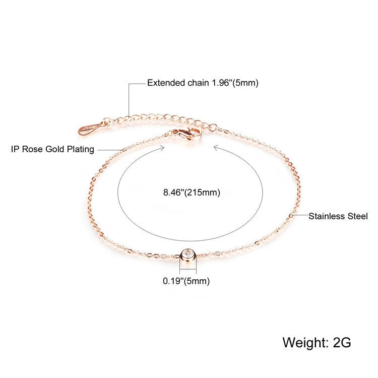 Marlary New Arrival Rose Gold Plated Ankle Foot Bracelet Body Jewelry ,Girls Fashion Anklets, Stainless Steel Anklet