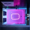 Massage waterfall bathtub LED with pillow optional thermostat system