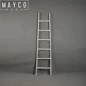 Mayco White Painted Lofts Decorative Modern Wooden Ladder for Home Decor