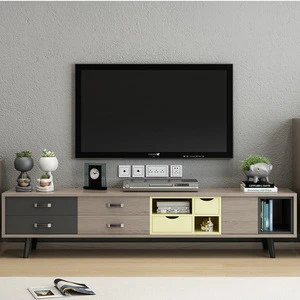 Melamine MDF Board LCD TV Stand Guangzhou Flat Pack Nordic TV Stand