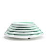 Melamine White&green custom made logo salad plate 8inch Sushi plate Butter Dish Round plate