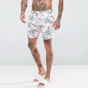 men clothing supplier china mid length tropical floral print swimshorts