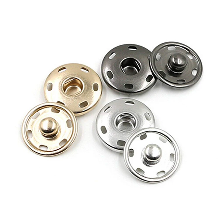 Metal round shape flat back sewing snap button