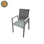 metal sling outdoor garden arm chairs  outdoor dining teak arm cafe chair