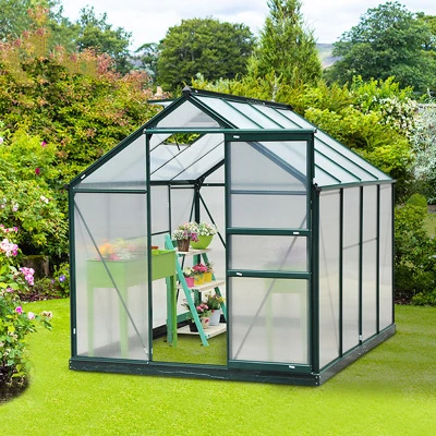 Mini Rubber Sealed Aluminium Garden Greenhouse Lean To Glass Greenhouse