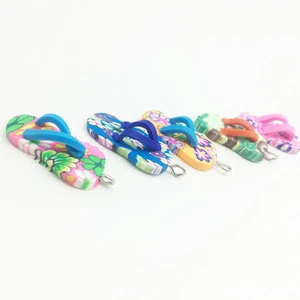 Mixed Color Slipper Shape Polymer Clay Accessories For DIY Jewelry Making