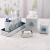 Import Modern bathroom products 6pcs glass bath accessory set with decoration agate from China