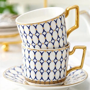 Modern Design Bone china coffee tea cup set LOGO customized acceptable