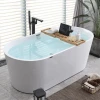 Modern design multi size fiberglass gloss white pure acrylic soaking freestanding bath tub