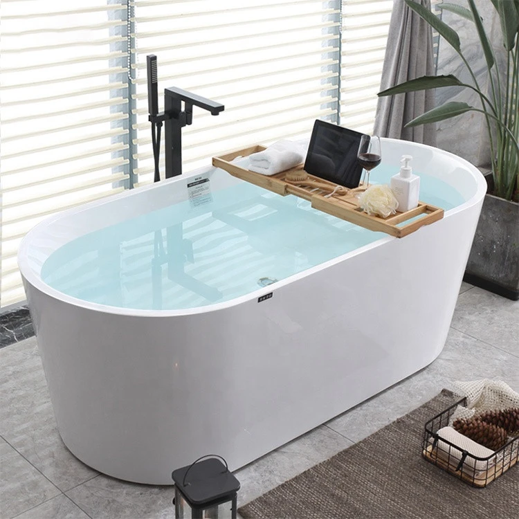 Modern design multi size fiberglass gloss white pure acrylic soaking freestanding bath tub