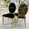 Modern luxury carve back golden elegant restaurant king throne wedding chair
