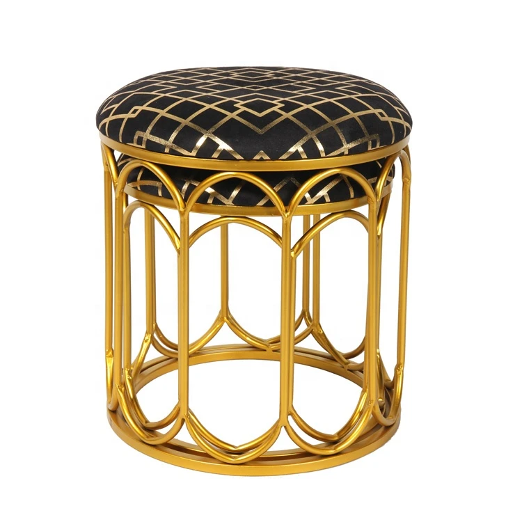 Modern metal round legs stool chair ottoman