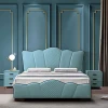 Modern style bedroom furniture double queen king size upholstered leather princess bed