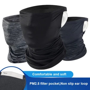 Multifunctional Bandanas Earhook Neck Gaiter Face Cover Breathable Scarf With Safety Filters
